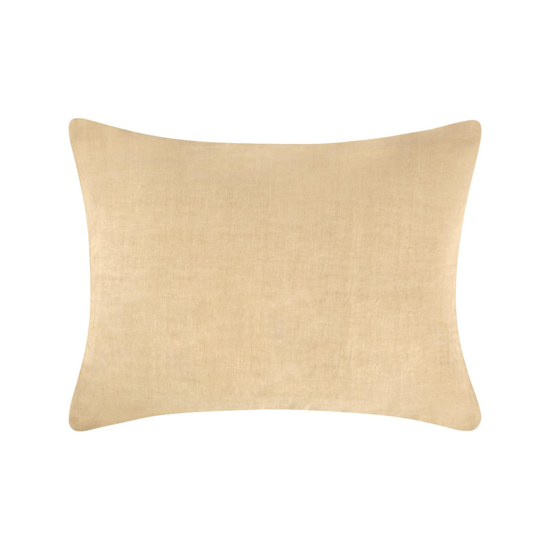 Paloma Hemp Fabric Ochre Amber Standard Sham, Queen, Yellow