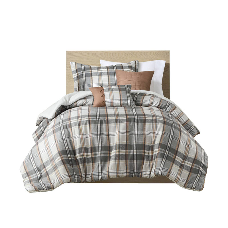 Blake Plaid Comforter Set, Twin Extra Long Comforter + 3 Additional Pieces