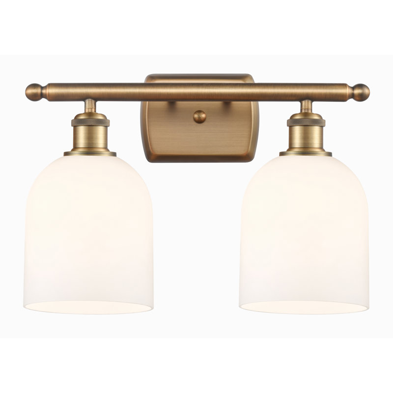 Allysson 2 - Light Dimmable Vanity Light, Glossy White, Brushed Brass