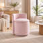 Tabouret de coiffeuse pivotant à 360° avec rangement, chaise de coiffeuse rembourrée de forme cylindrique avec dossier incurvé, tabouret d'appoint pour chambre, salon, salle de maquillage, coin dressing-1258200904