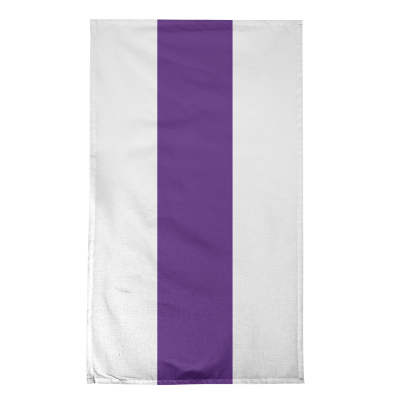 Tea Towel Kitchen Towel, Cotton Blend, White/Purple/White