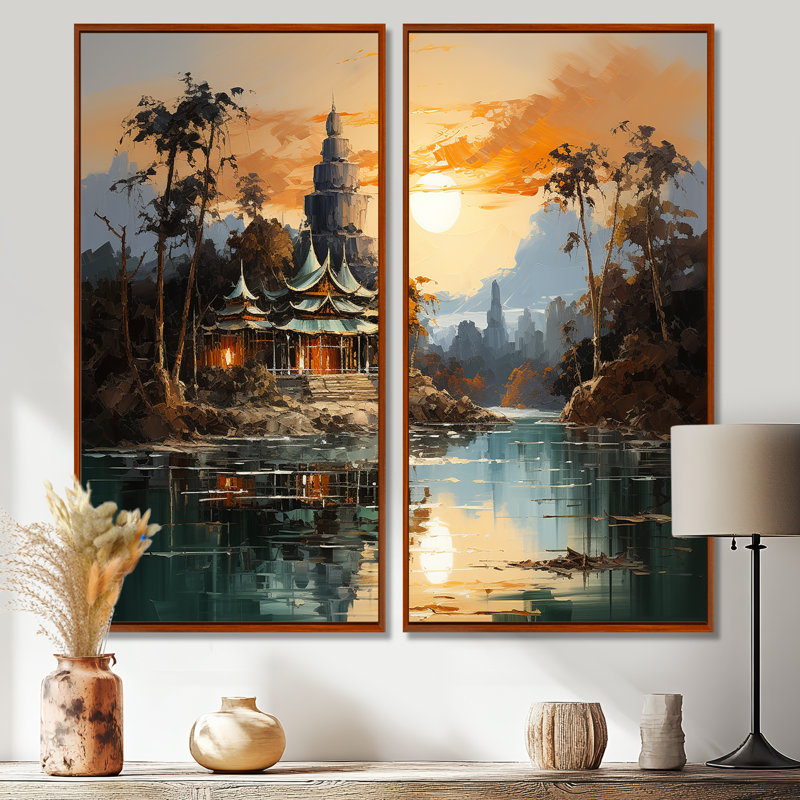 Halsey - art mural blanc global, 40" H x 40" W, Brown, Impression encadrée flottante
