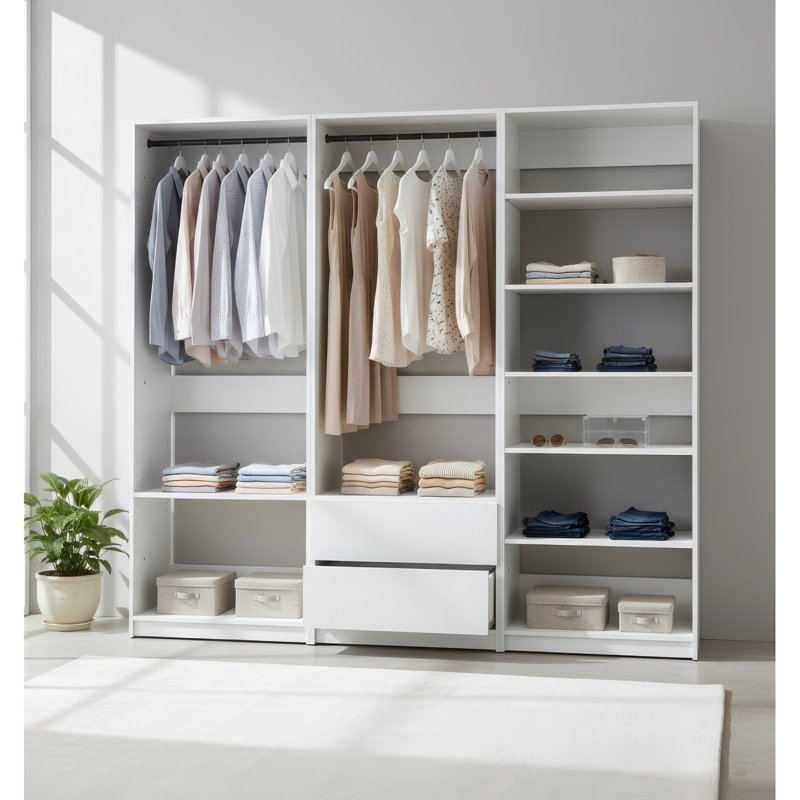 Prosper White Freestanding Walk In Wood Closet System