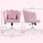 HOMCOM Computer Desk Chair, Shell Back, Bow Pillow, Swivel Wheels, Pink-743060013
