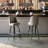 James Metal Barstool with Swivel Vinyl Upholstered Bucket Seat and Footrest-55850515-100041922