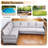 Chaquille 105'' Wide L-Shaped Wicker Patio Sectional with Cushions-2035382733-2035382706