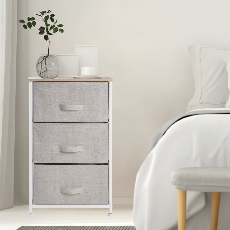 Commode de rangement à 3 tiroirs Flagg, Beige