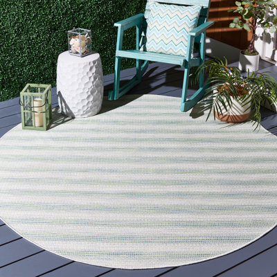 Adreian Area Indoor/Outdoor Area Rug in White/Green