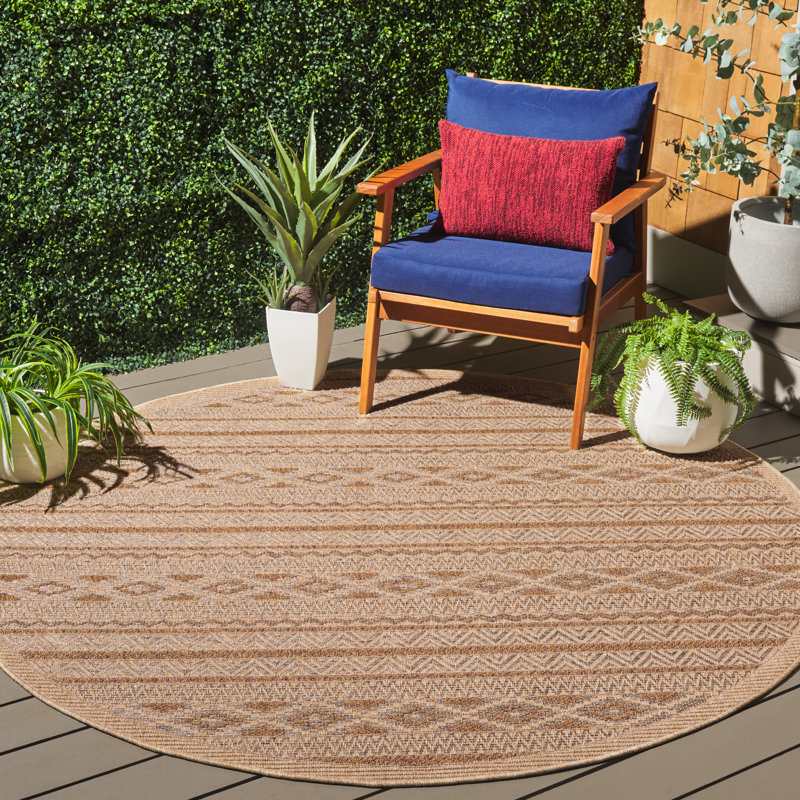 Lashaunna Wicker Performance Southwestern Rug, Round 6'7"