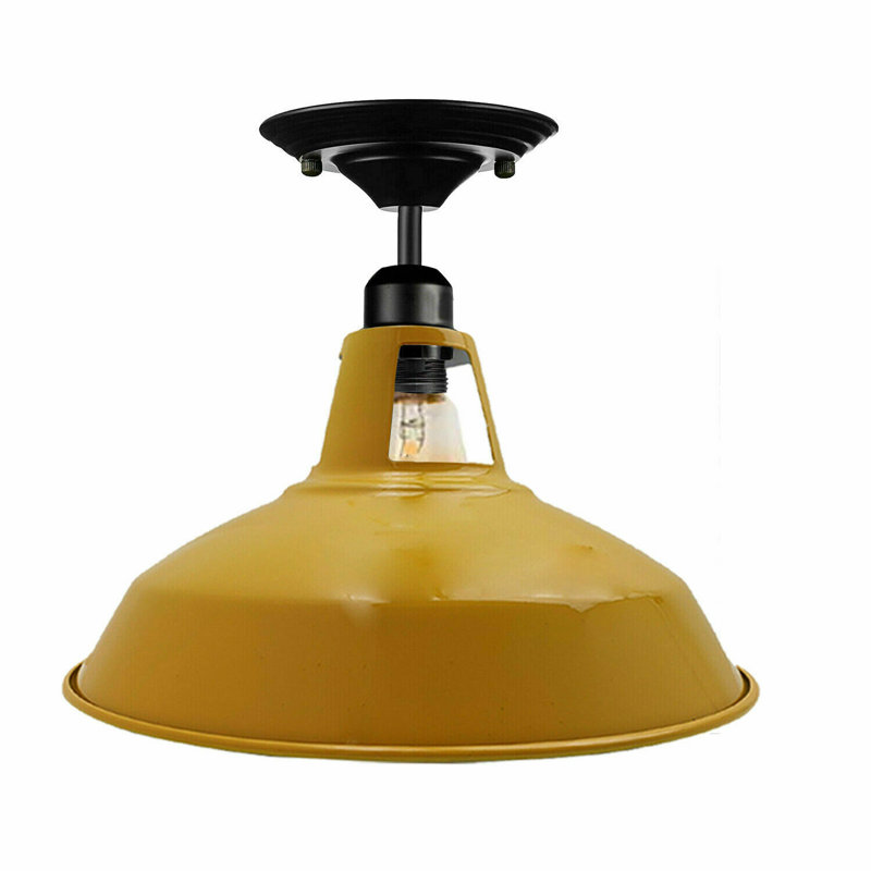 Lina Semi Flush Mount, Yellow, Black