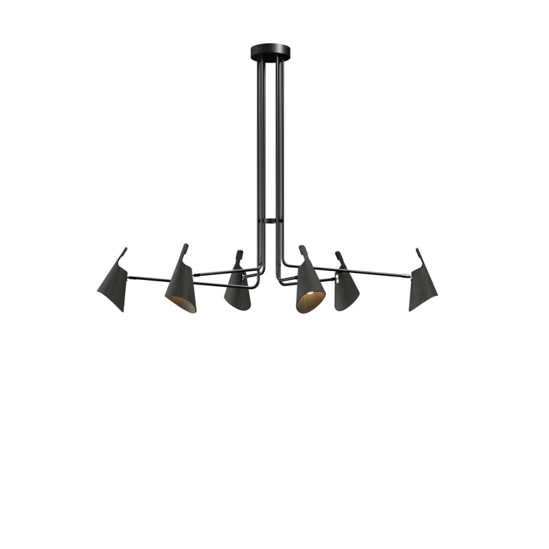 Chandelier, Charcoal, 4, 43.11" H x 39.76" W x 25.79" D