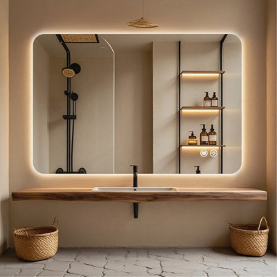 Miroir rectangulaire rétroéclairé pour salle de bain 30 po x 40 po