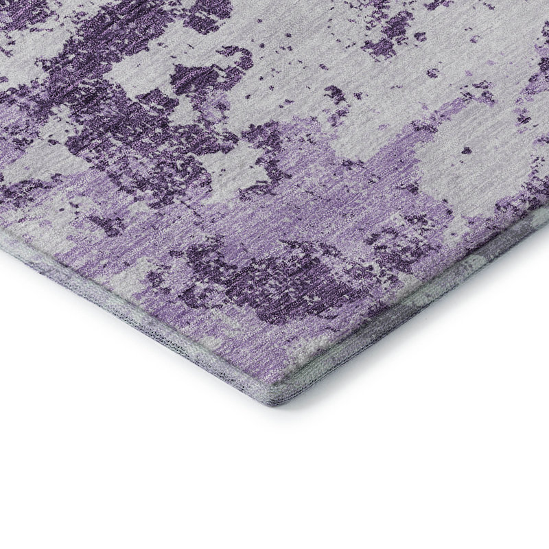 Tapis lavande Prisco lavable à la machine de qualité supérieure, Rectangle 10 pi x 14 pi