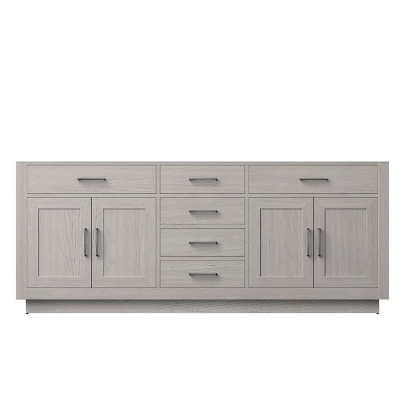 Abbey 80 in W x 22 in D Double Bath Vanity, White Oak 