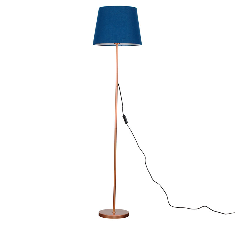 Gurpreet 154cm Traditional Floor Lamp, No, Blue, Copper