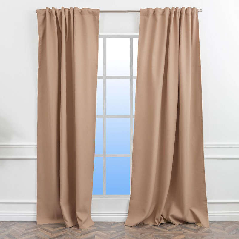 LAXTON Room Darkening Extra Long & Extra Wide Decorative Curtain, 100" W x 252" L, Cognac