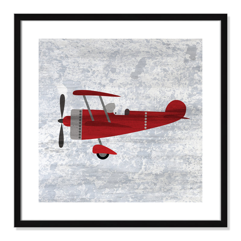 Impression sur papier rouge 2, Encadré de boîte noir, H 22,5 po x l 22,5 po x P 1,18 po