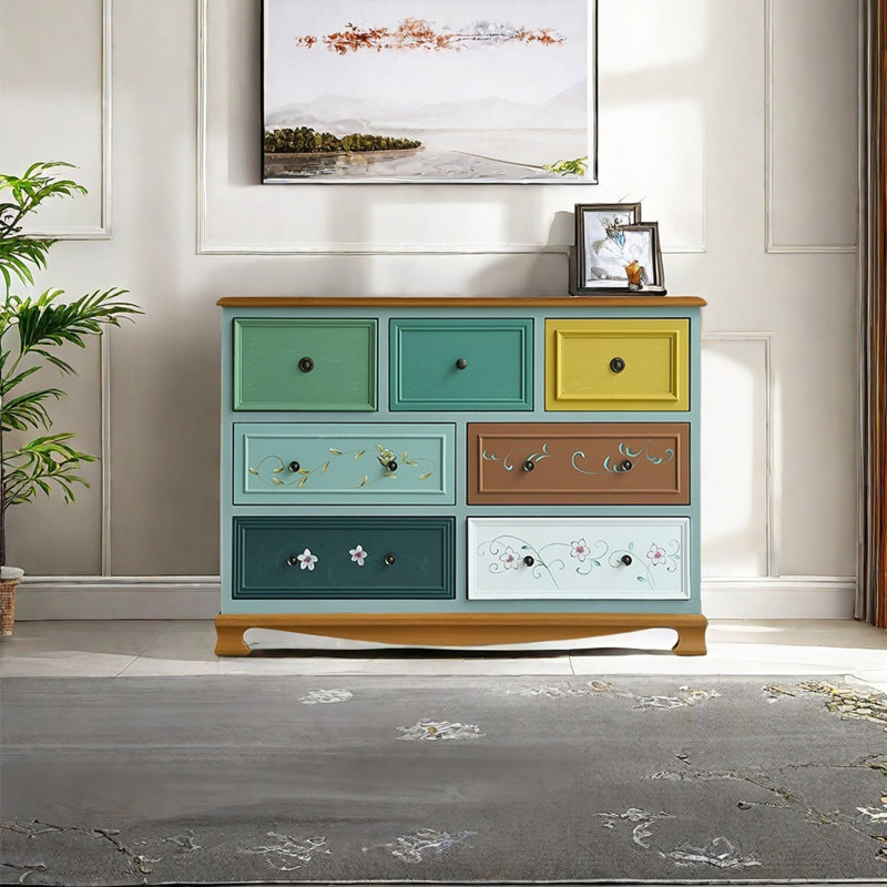 Elegant Hand-Painted Storage Accent Chest, Brown
