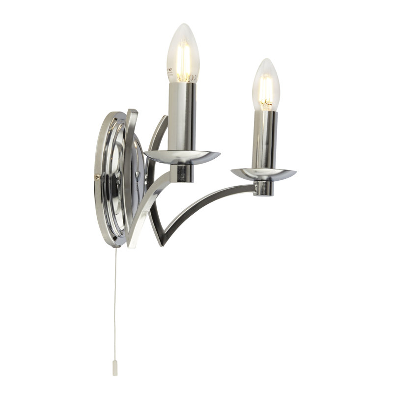 Roldan Candle Wall Light, Chrome