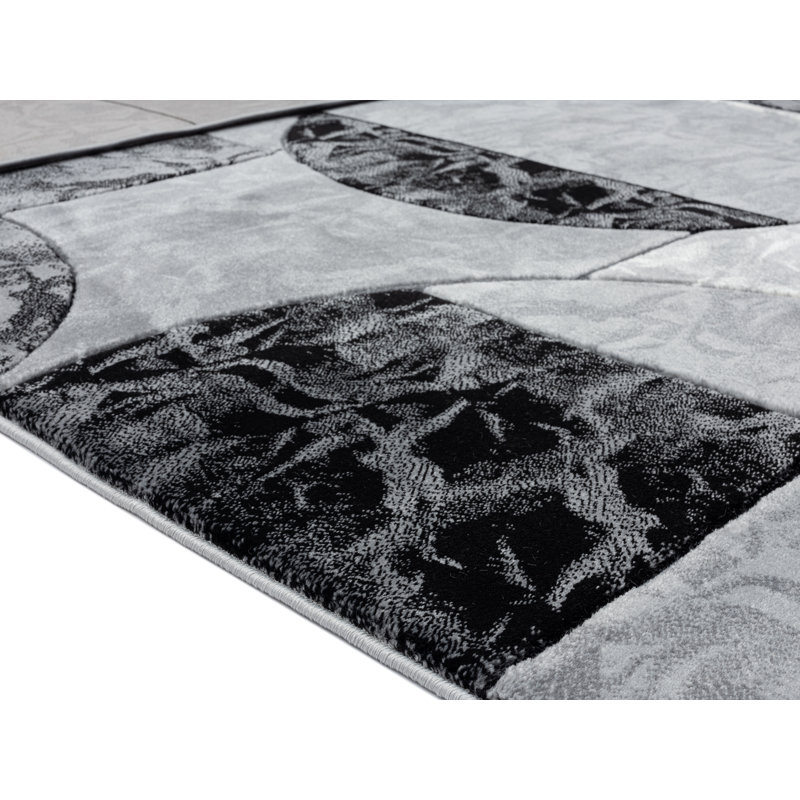 Tapis gris / noir Fable, Rectangle 2 pi 1 po x 3 pi 3 po