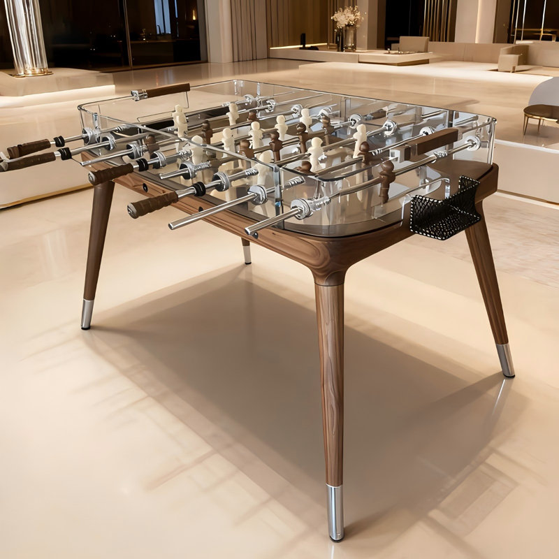 Table de soccer haut de gamme en bois de noyer massif minimaliste