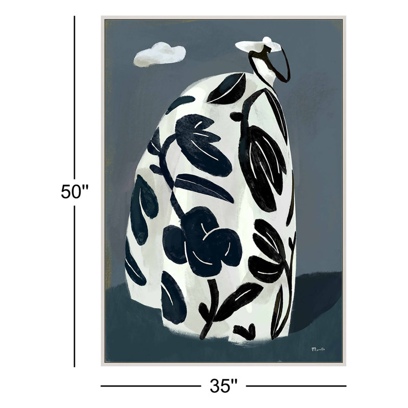 Storm & Beach Dresses. Set of 2 by Marco Marella for Studio M - Framed Wall Art, White Canvas Framed, 50" H x 35" W