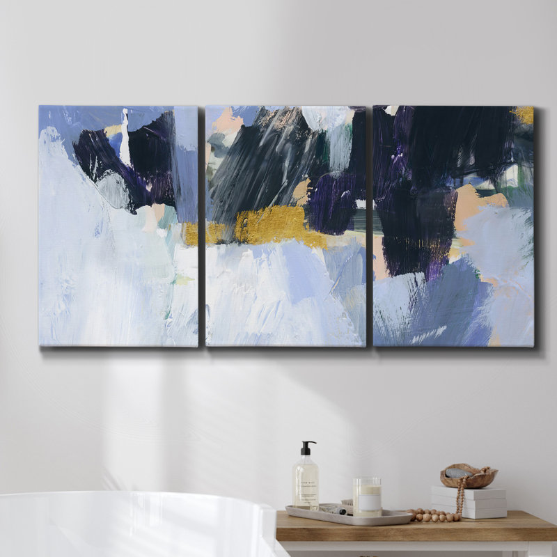 «Coastline Splash II», reproduction sur toile 3 pièces, H 27 po x l 54 po x P 2 po