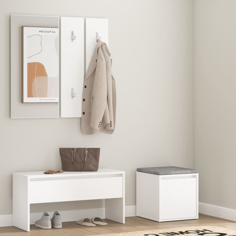 Jojuan vidaXL Hallway Furniture Set Engineered Wood, White