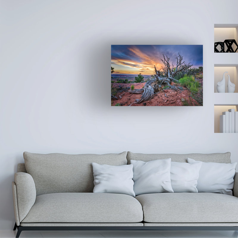 Art mural sur toile tendue - «Bristlecone Sunset» de Rick Berk pour décoration de salon, de chambre à coucher ou de bureau - 16 x 24