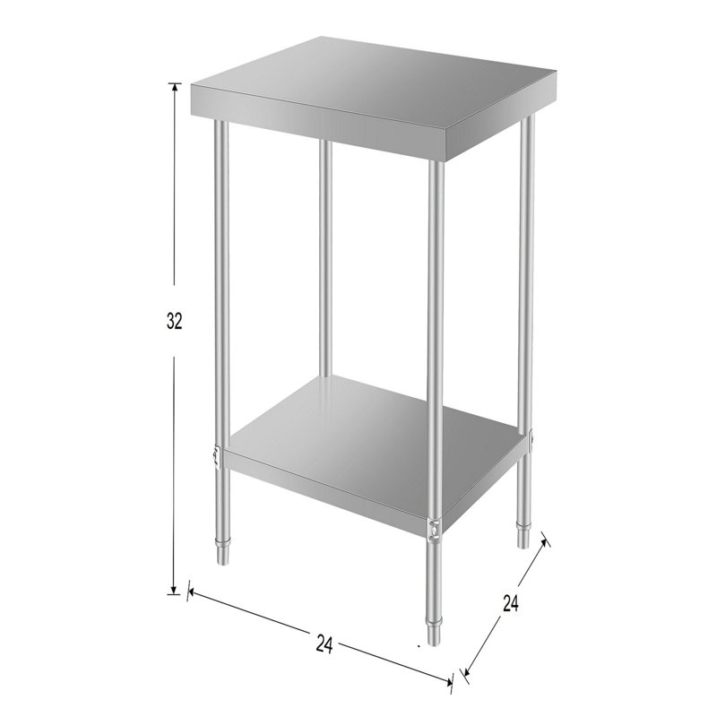 Table de travail commerciale, H 32 po x l 24 po x P 24 po