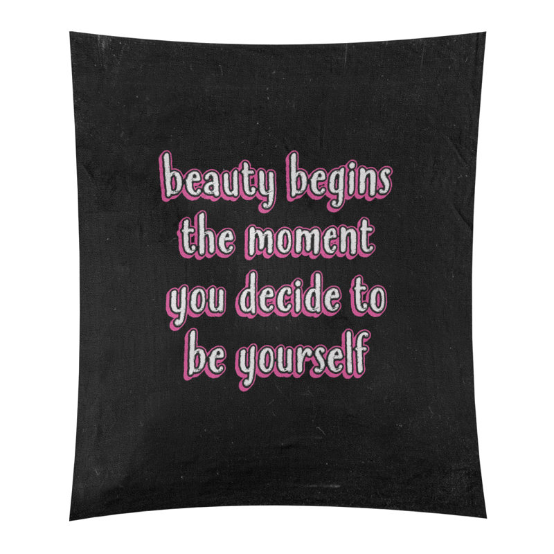 Tapisserie tableau noir en polyester véritable citation beauté, Rose, H 60 po x l 51 po