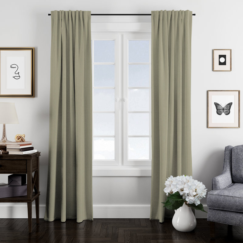Panneau de rideau simple obscurcissant 100% coton avec passe-tringle, Noir, l 50 po x L 108 po