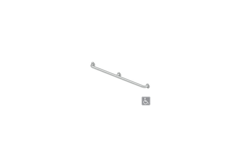 42" Grab Bar, Stainless Steel, Concealed Screw, Center Post in Brushed Stainless