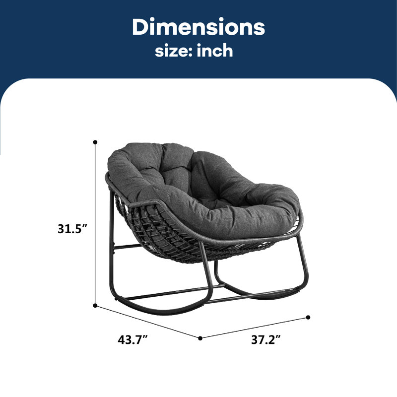 Chaise berçante Angellee, Bleu marine