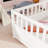 Full Size Montessori Floor Bed With High Security Barrier & Door, White-97791978-97791979