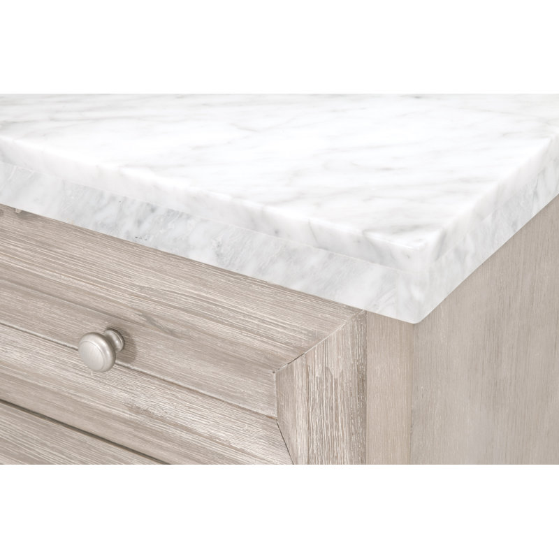 Fitz 1 Drawer 36.75" W Solid Wood Combo Dresser, Natural Gray