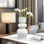 Vase en céramique blanche à double ampoule réactive 10 "Arlo-605254314-605254312