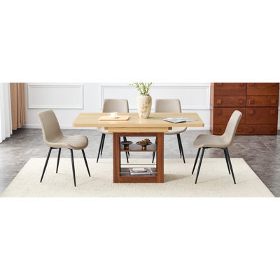 Ensemble de table de salle à manger extensible moderne avec rangement pour la maison et le bureau