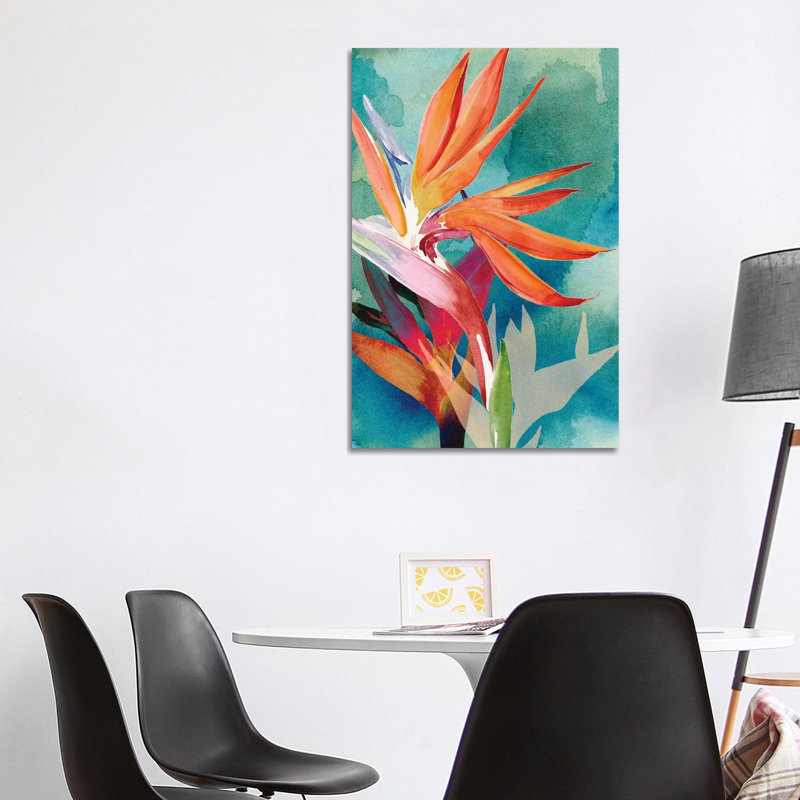 Vivid Birds Of Paradise II - Wrapped Canvas Painting, 101.6 cm H x 66.04 cm W x 1.91 cm D