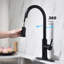 Robinet de cuisine à levier unique avec bec rétractable, acier inoxydable noir mat, buse haute rotative à 360 °, surface de corrosion, aérateurs pour un arrosage en douceur et rempli de bulles
