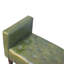 Banc de chambre en cuir vert noyer