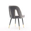 Chaise de salle à manger contemporaine rembourrée en velours gris avec têtes de clou, pieds dorés, rembourrage en mousse, 2, 22,4 po Profond, 18,4 de large chaises grises, têtes de clous et rembourrées en métal, de 2,-680674008