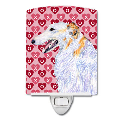 Éclairage pour nuit en céramique keeshond hearts love and valentines