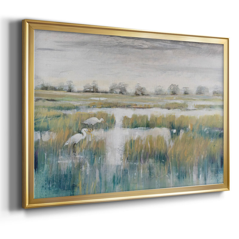 Marshland View, toile tendue avec châssis en V, Or, H 26 po x l 38 po x P 1,5 po