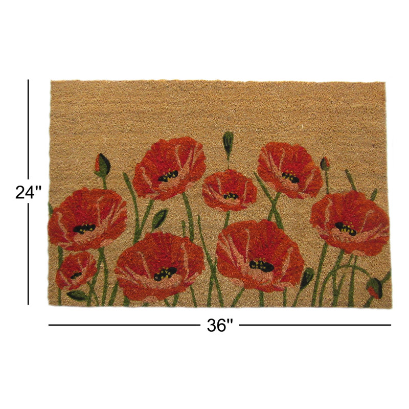 Hadebrand Non-Slip Floral Outdoor Doormat