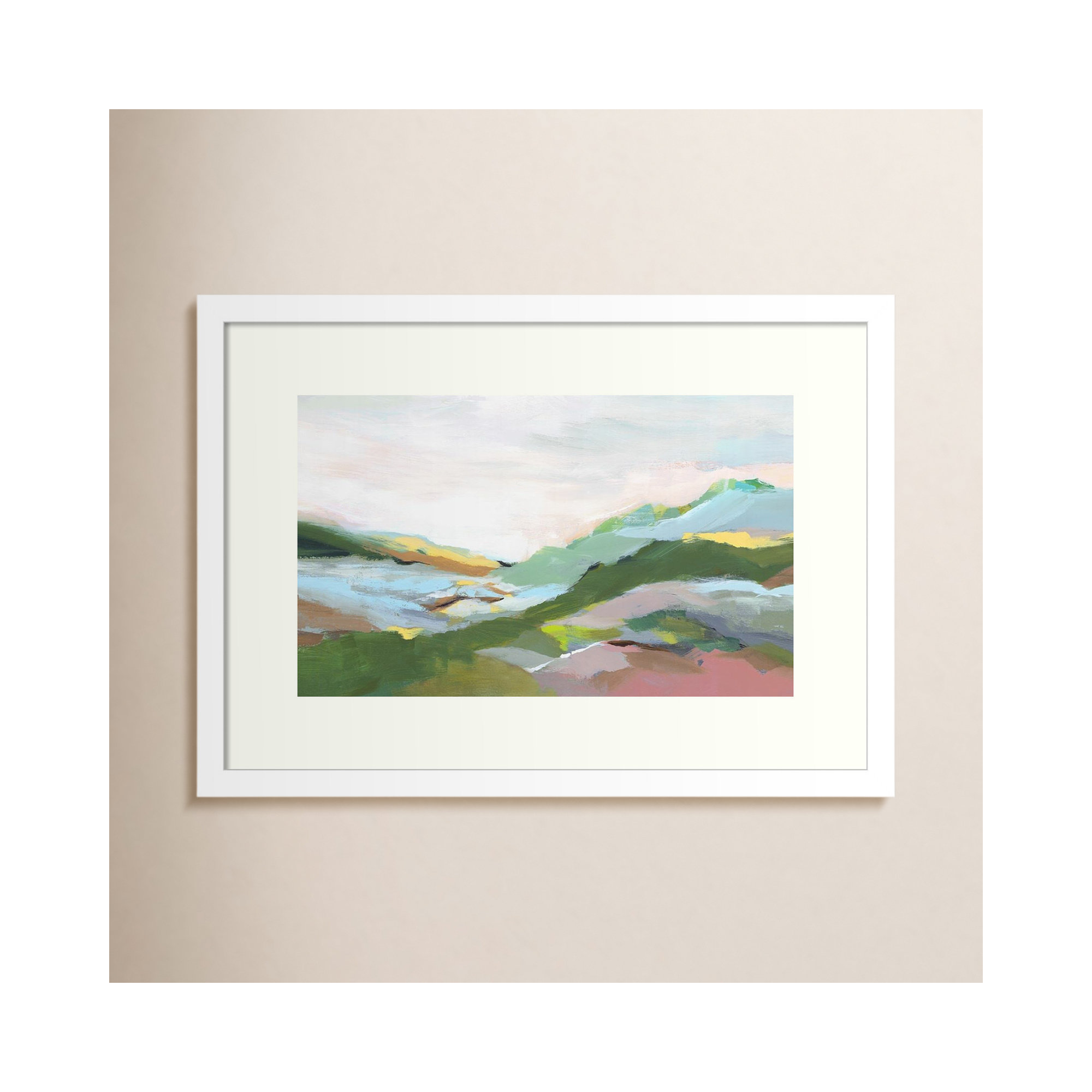 Highland I by Isabelle Z, White Framed Paper, 27" H x 37" W
