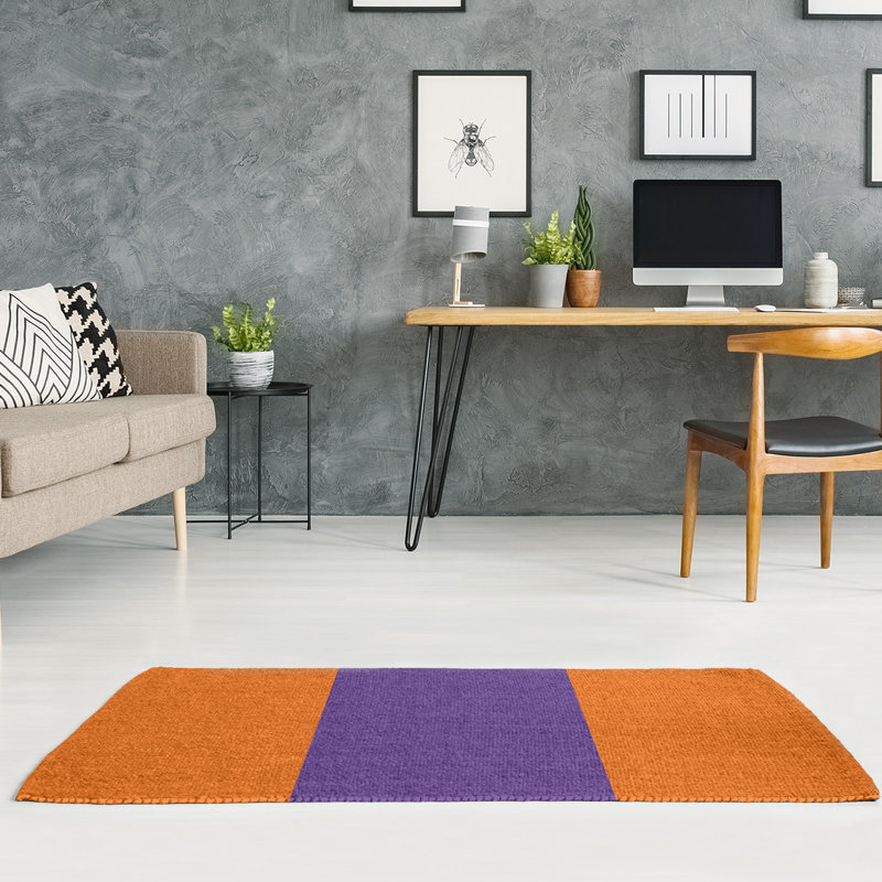 Tapis orange/mauve zone, Rectangle 5 pi x 7 pi