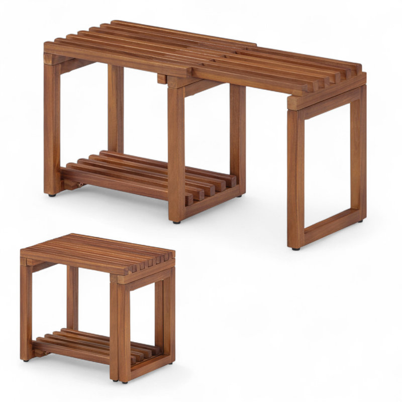 Banc de douche en teck 29 po Tranquillo, Teck foncé
