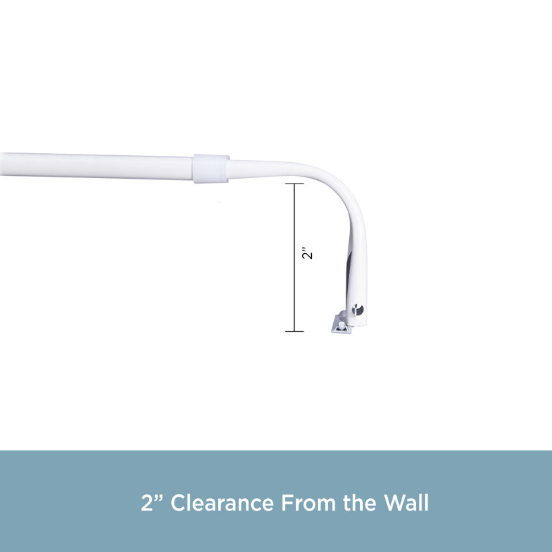 Steel Adjustable Single Curtain Rod, 48'' - 86''