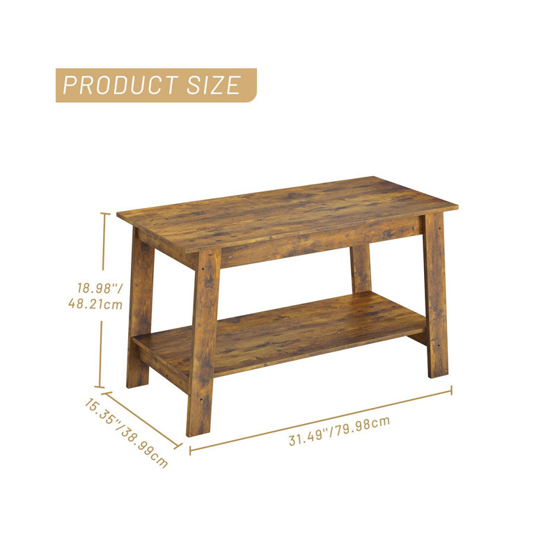 Table basse à 2 attaches, Brun